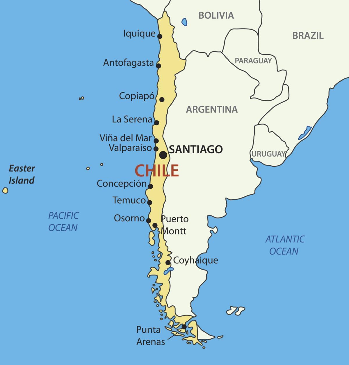 Map of Chile country