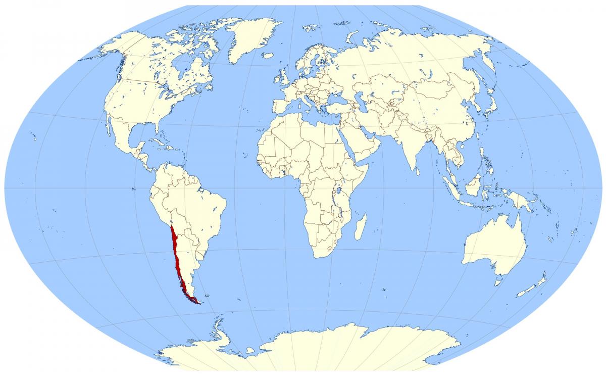 world map showing Chile