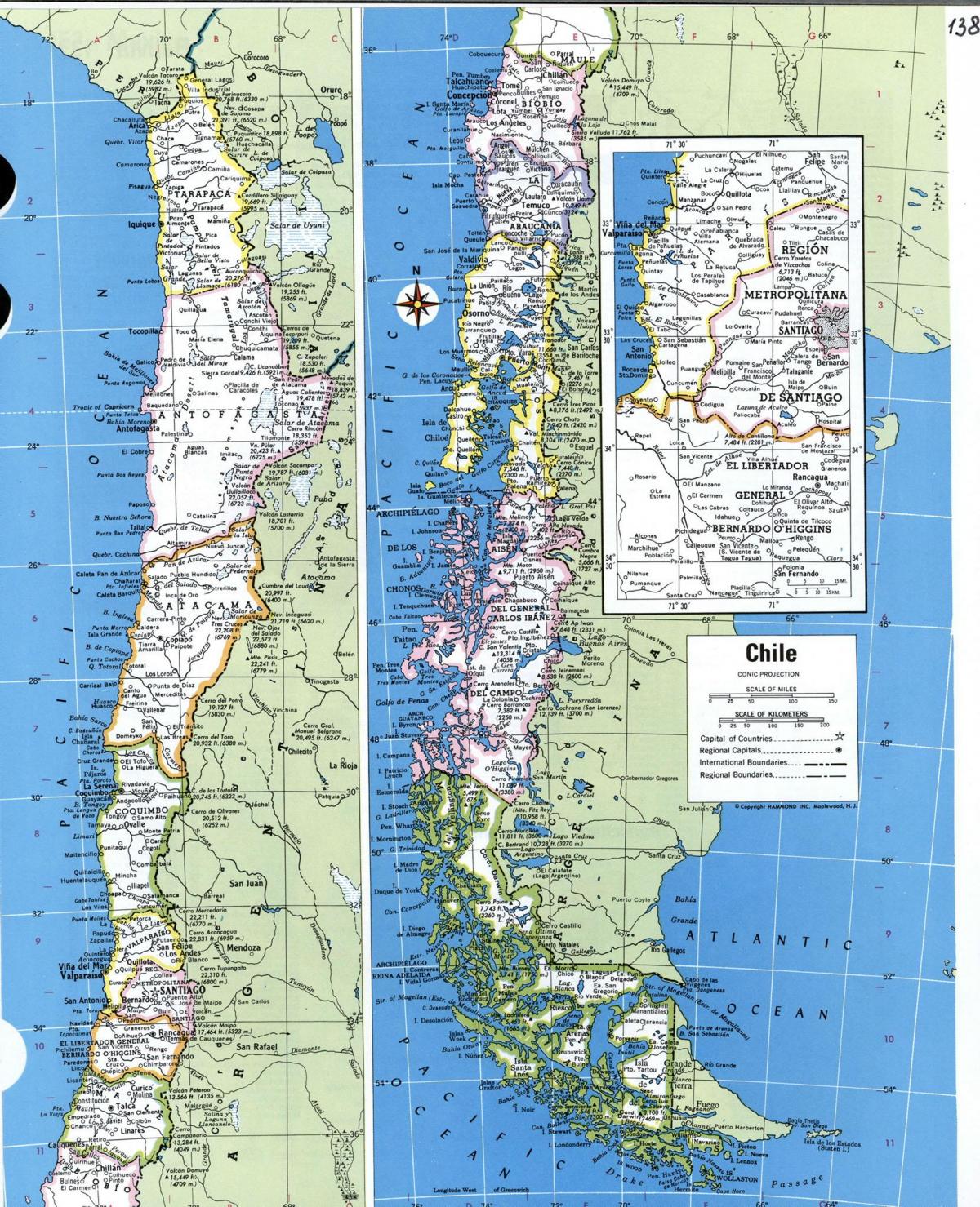 Map of detailed Chile