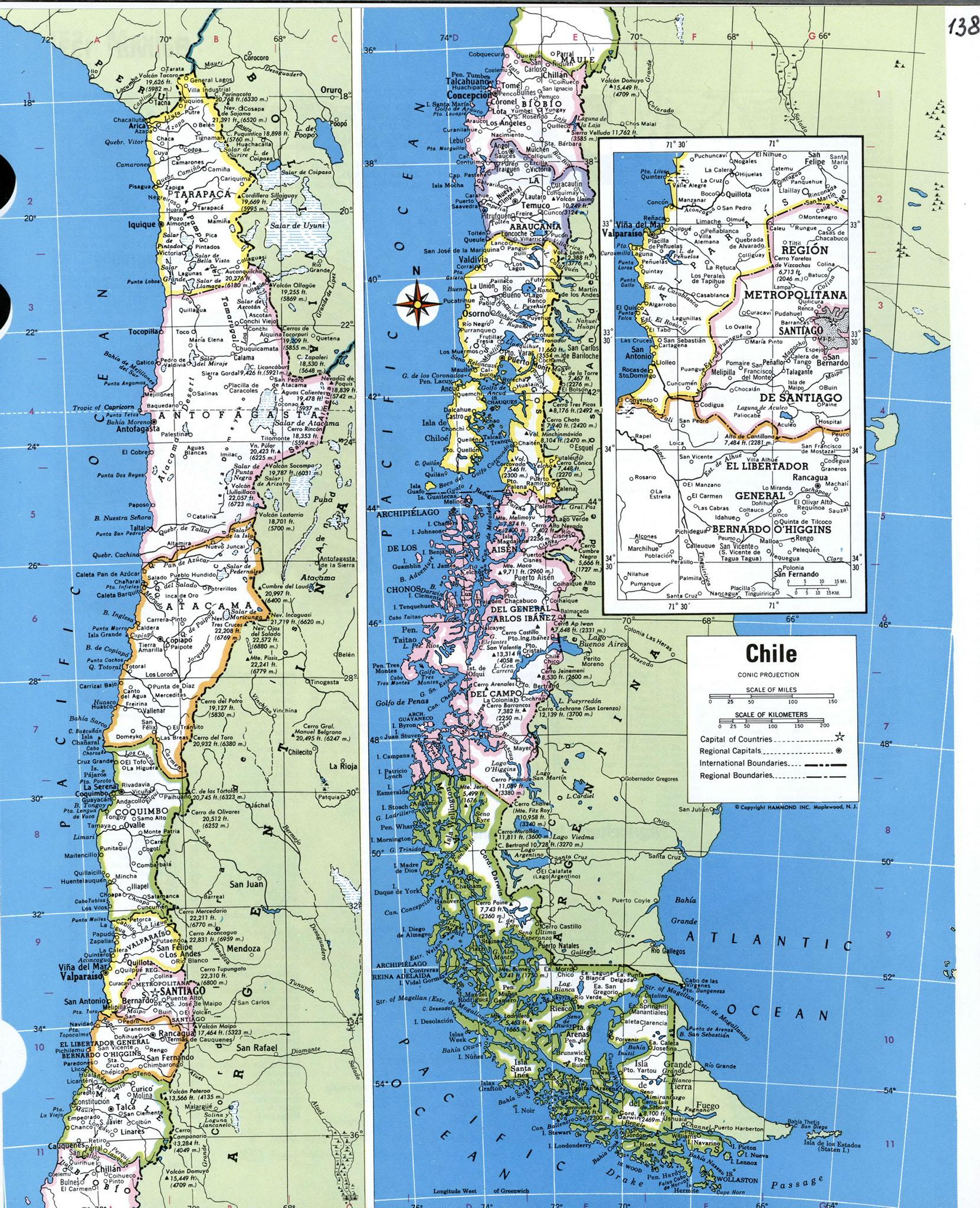 travel map of chile