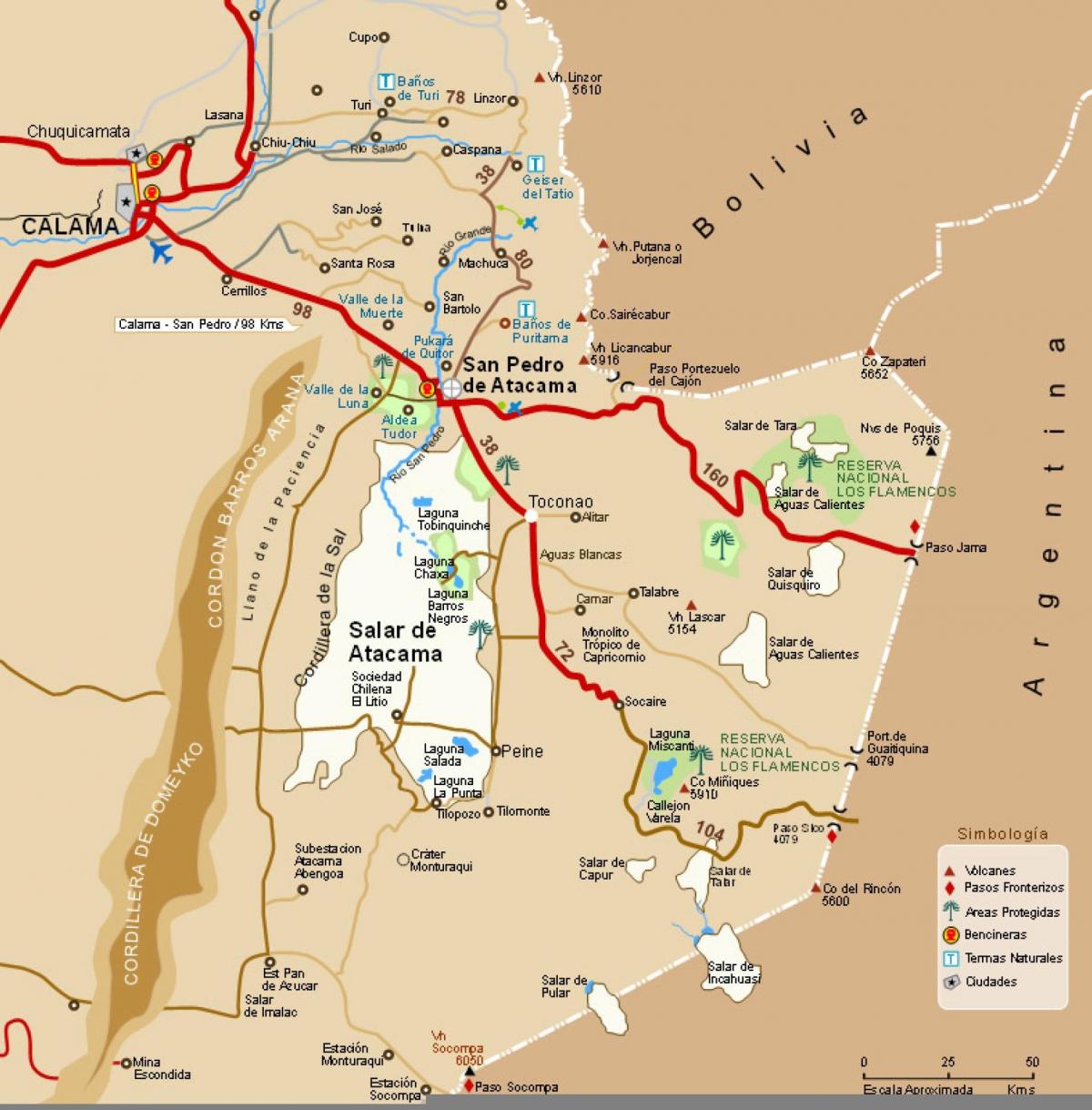 atacama desert Chile map