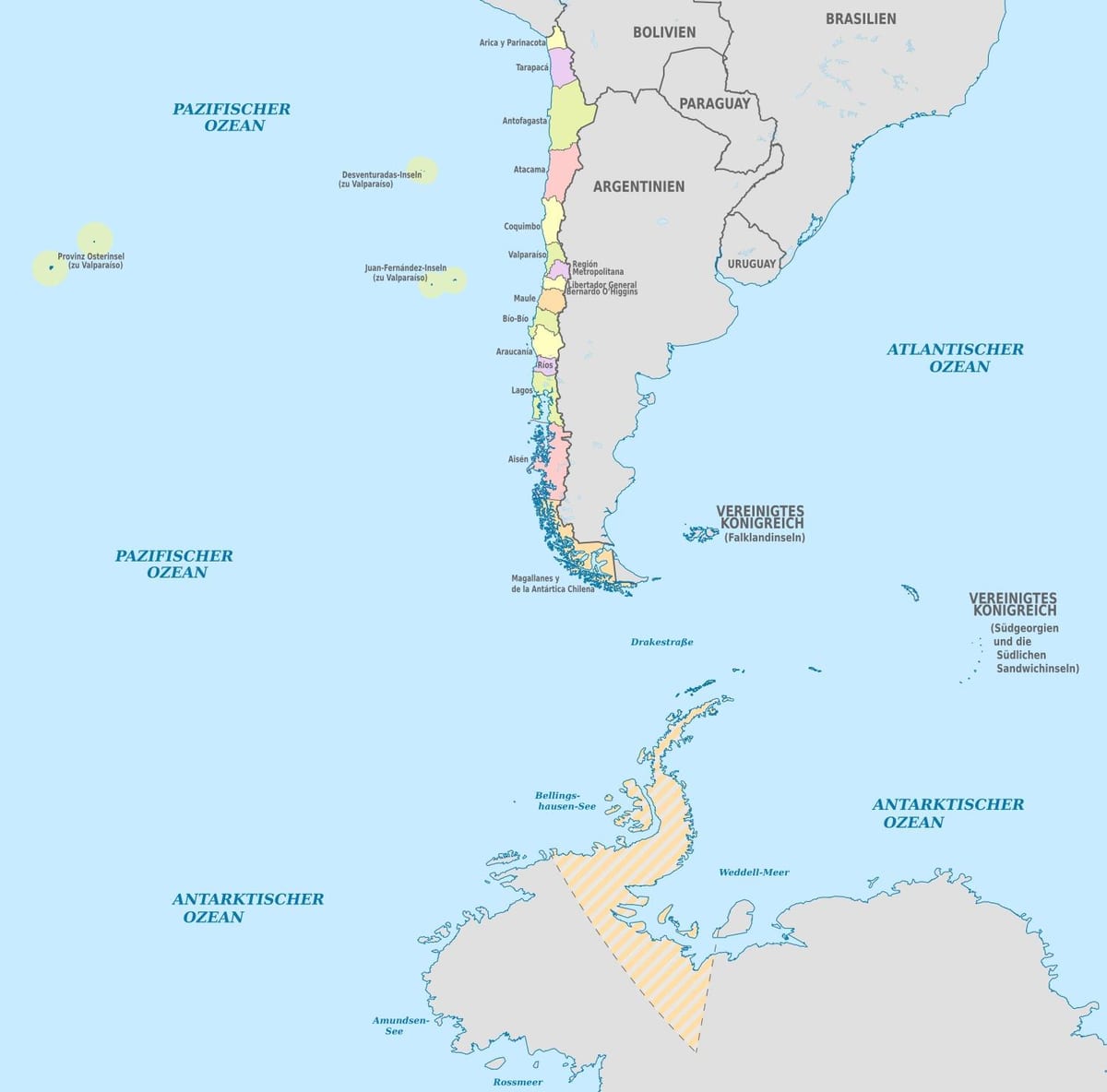 Map of Chile islands