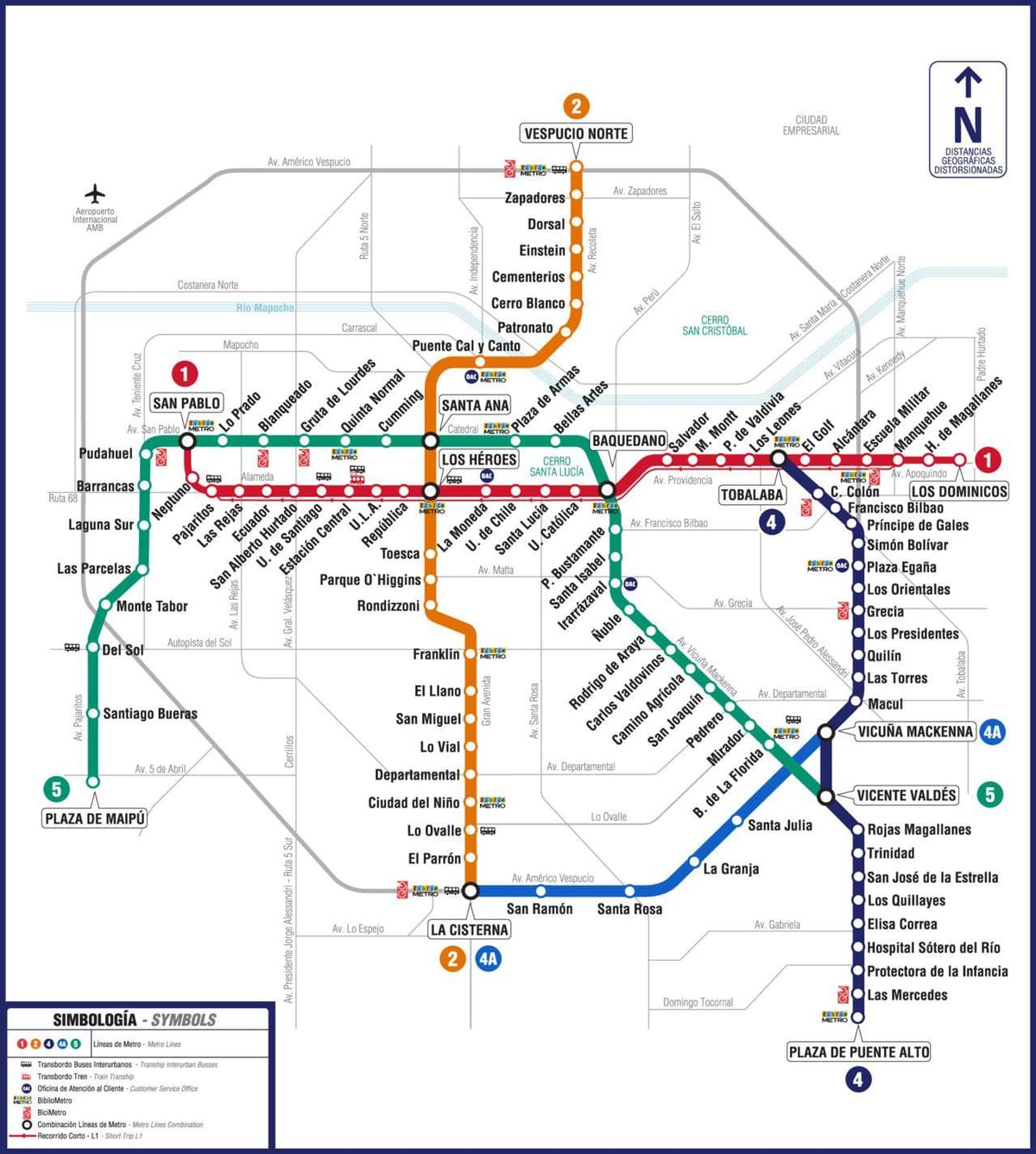 Map of Chile subway