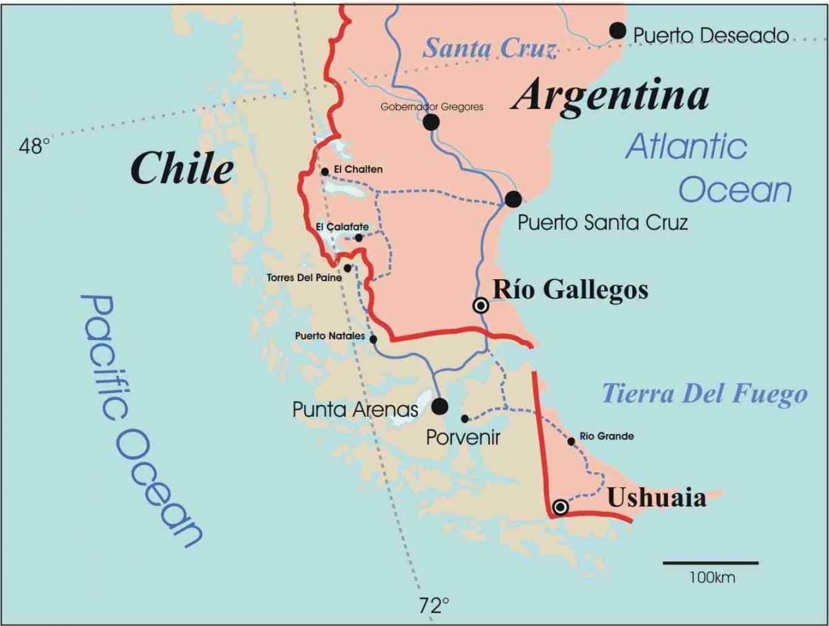 Map of patagonia Chile