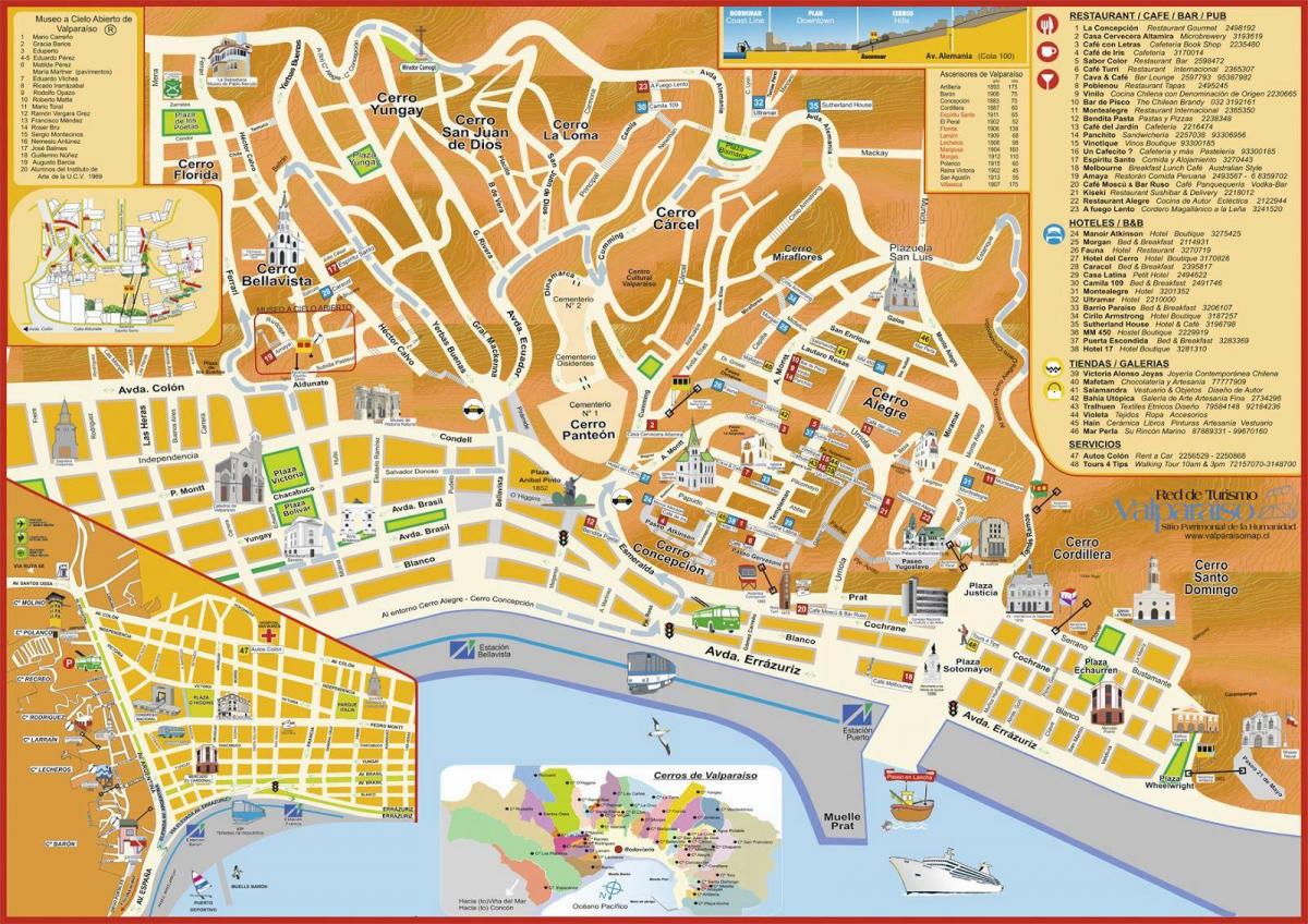 tourist map of valparaiso Chile