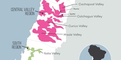 Map of central valley Chile