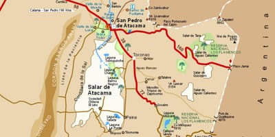 Atacama desert Chile map