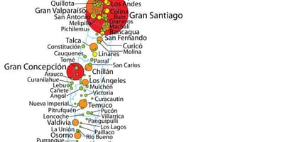 Chile population density map