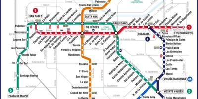 Map of Chile subway