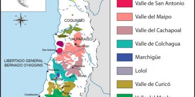Map of Chile wine regions 