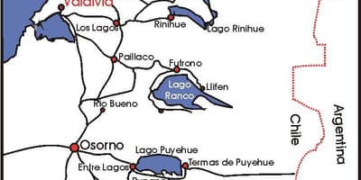 Map of lake district Chile