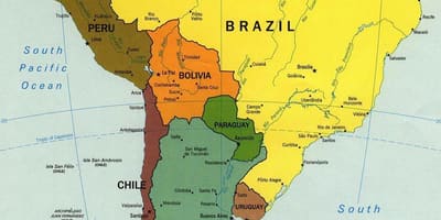 Map of locate Chile on