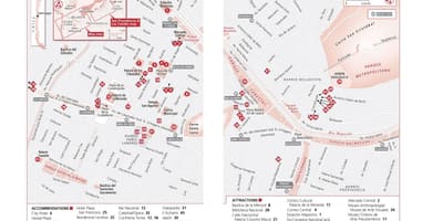 Downtown santiago Chile map